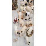 A LARGE COLLECTION OF BULL TERRIER DOGS HAND CRAFTED TO ALSO INCLUDE ROYAL DOULTON LUCKY STAR OF