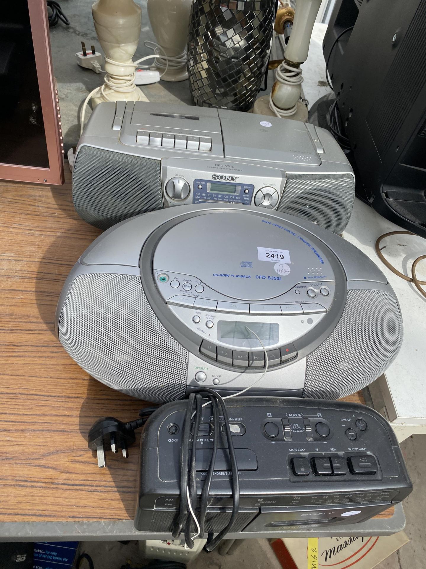 A SONY CD PLAYER TPGETHER TWITH TWO FURTHER CD PLAYERS