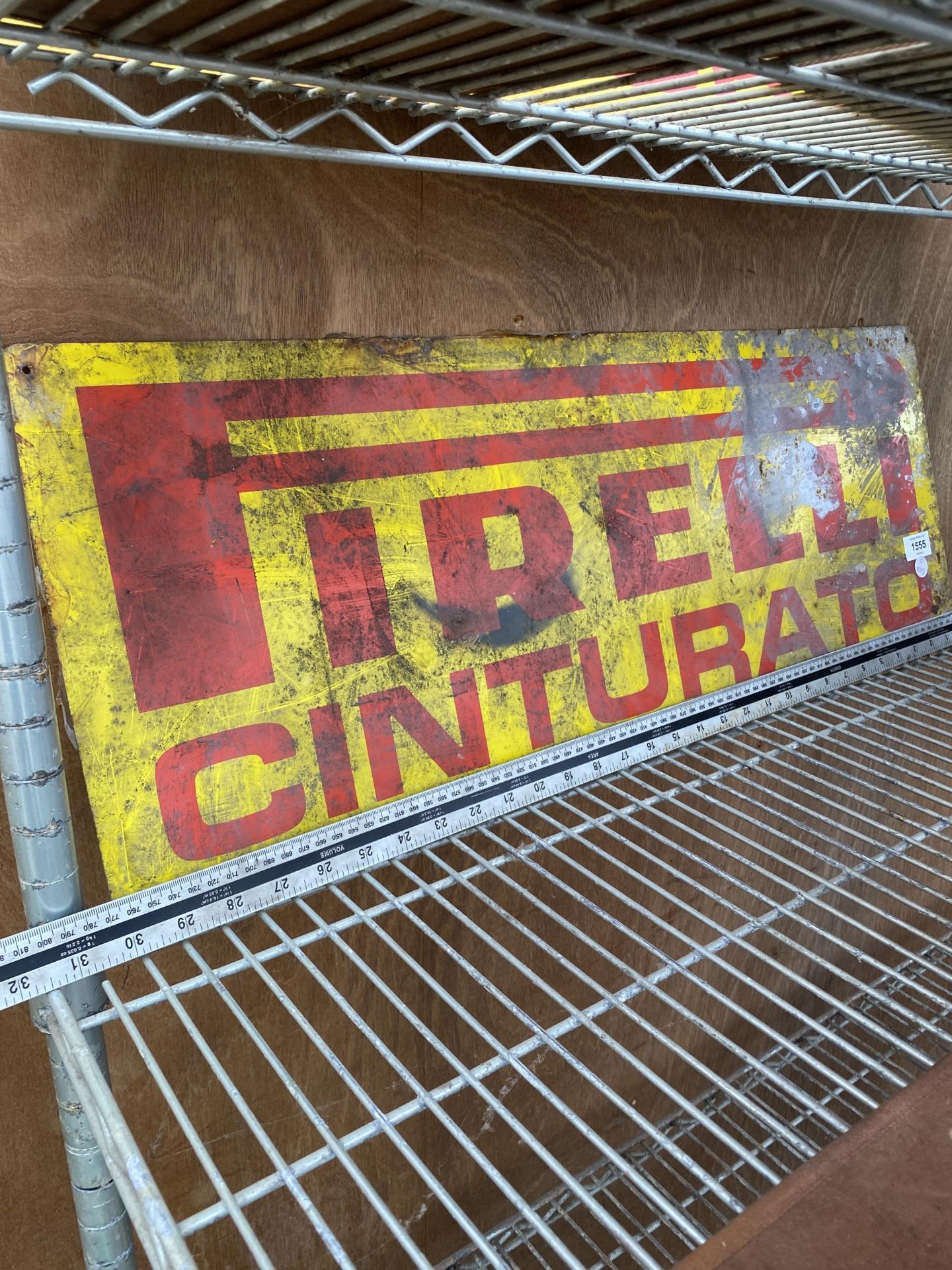 A BELIEVED ORIGINAL, TIN PIRELLI CINTURATO SIGN, LENGTH 76CM - Image 3 of 3