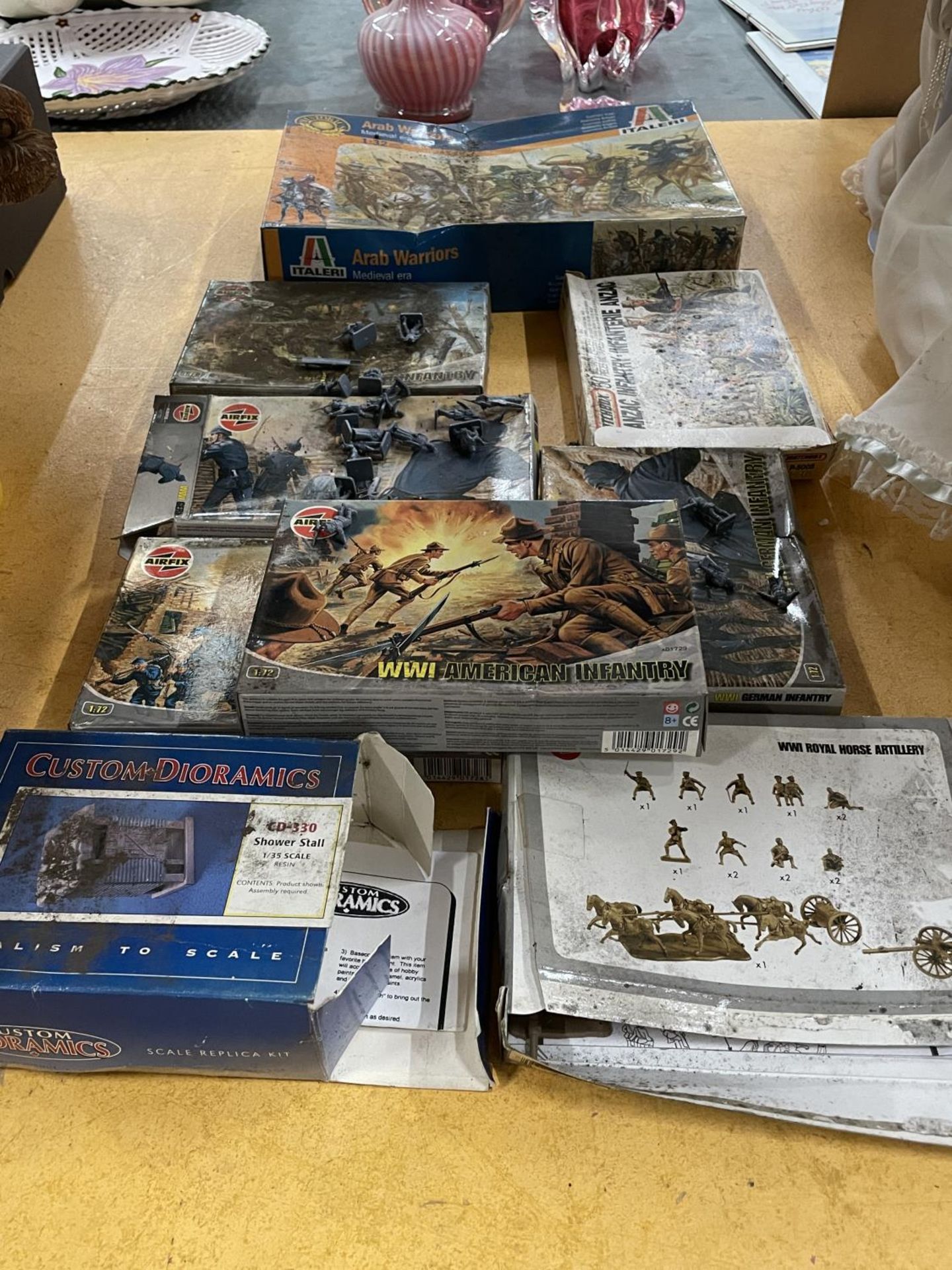 A QUANTITY OF BOXED MILITARY FIGURES BY AIRFIX, MATCHBOX, ETC