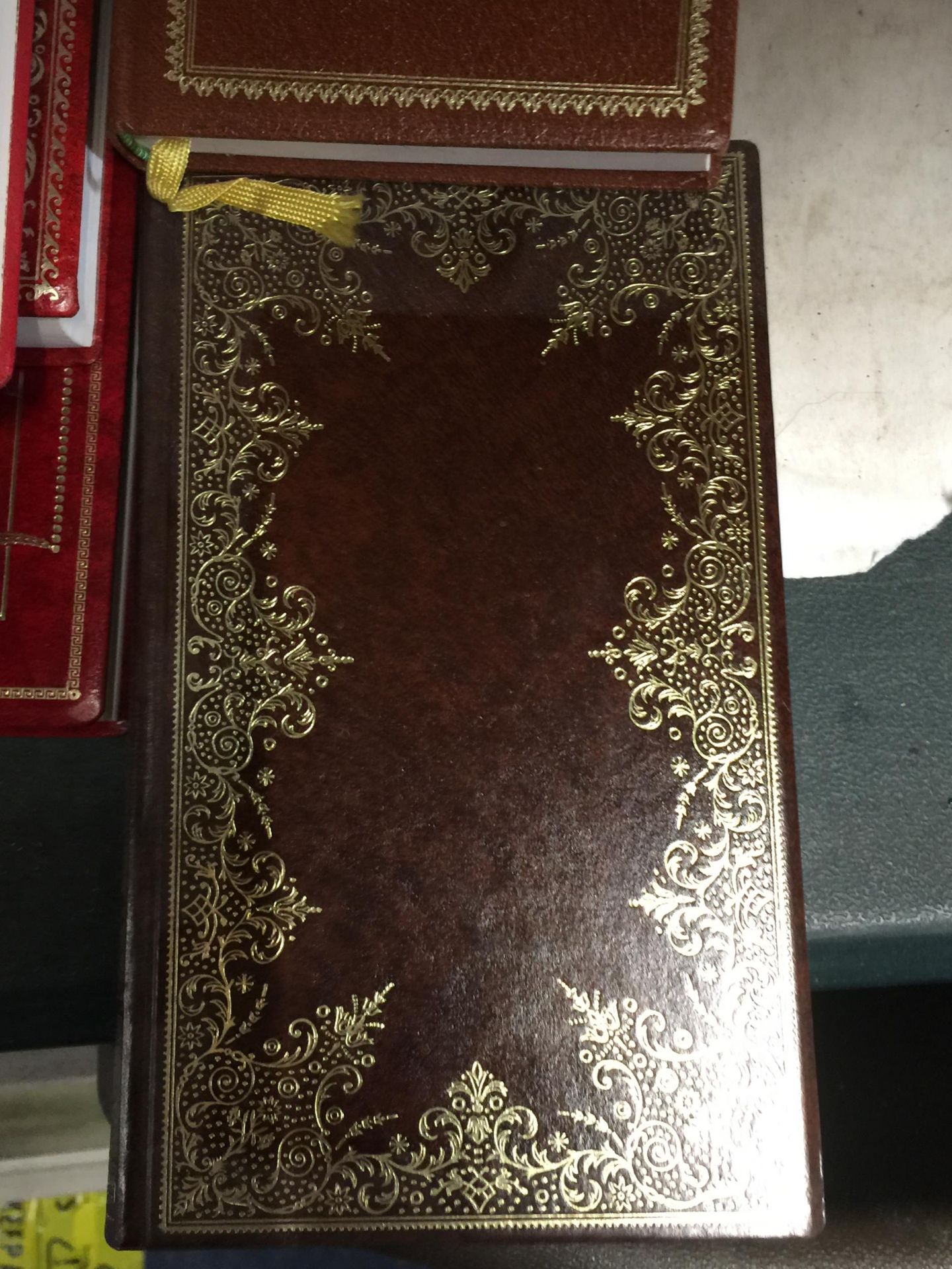 A COLLECTION OF GILT TOOLED BOOKS, DON QUIXOTE, SIR WALTER SCOTT NOVELS ETC - Image 4 of 6