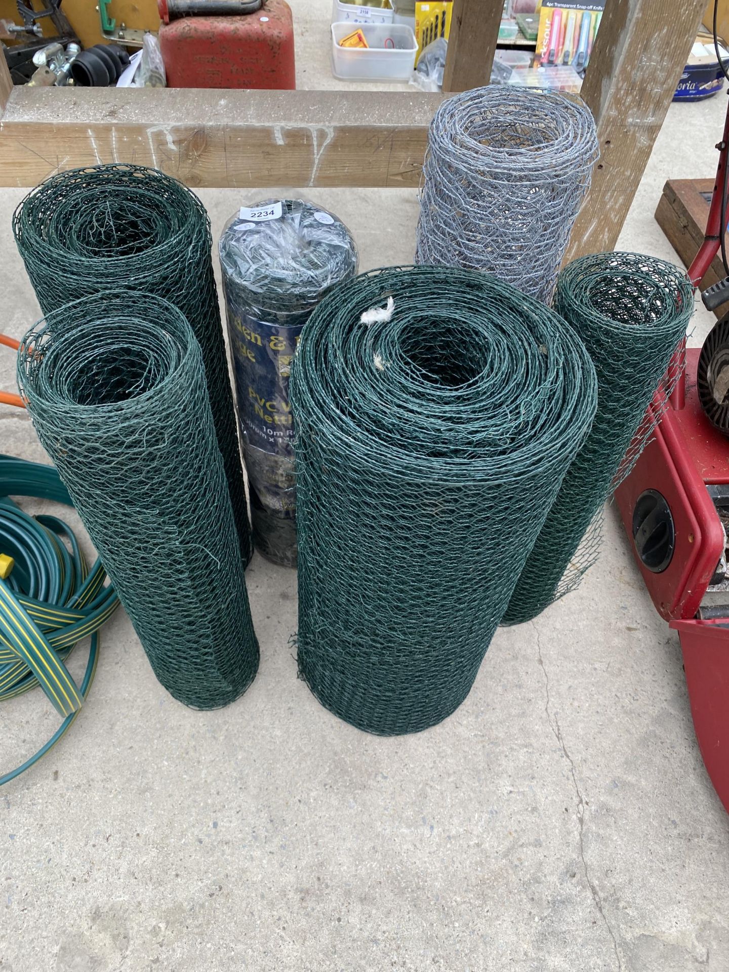 SIX ROLLS OF PVC WIRE NETTING