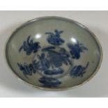 A BELIEVED MING DYNASTY CHINESE BLUE AND WHITE PORCELAIN BOWL, DIAMETER 11CM