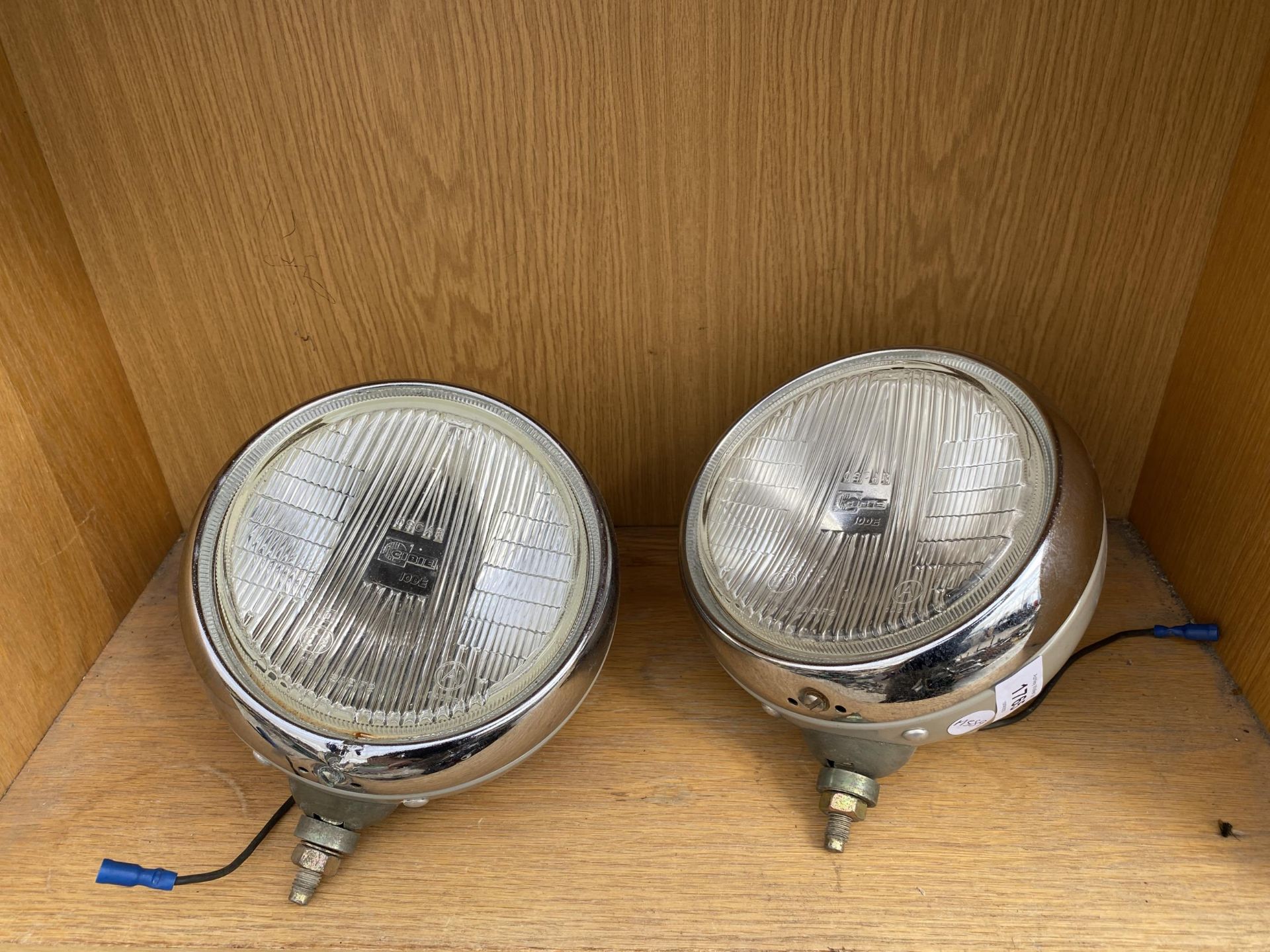 TWO VINTAGE OSCAR CIBIE CAR HEAD LIGHTS