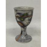 A COBRIDGE STONEWARE FLORAL GOBLET