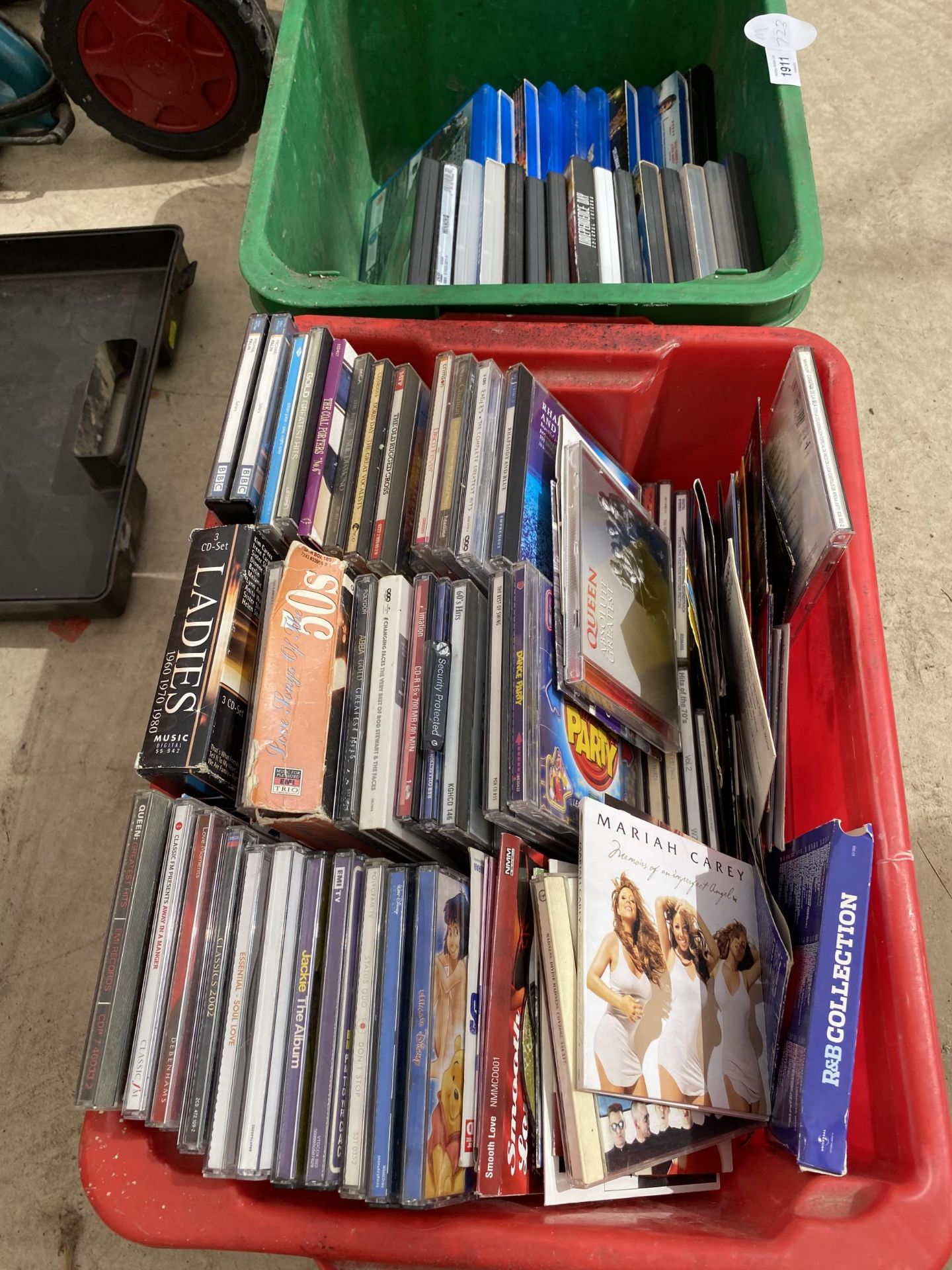 TWO BOXES OF DVDS, CDS ETC - Image 2 of 2