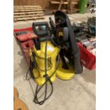 A KARCHER PRESSURE WASHER AND ATTACHMENTS