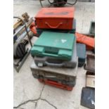 TEN ASSORTED POWER TOOL BOXES