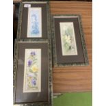 A GROUP OF THREE FRAMED FLORAL PRINTS