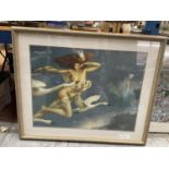 A LARGE FRAMED PRINT - 'NIGHT FLIGHT' BY MICHAEL PARKS, 76CM X 94CM