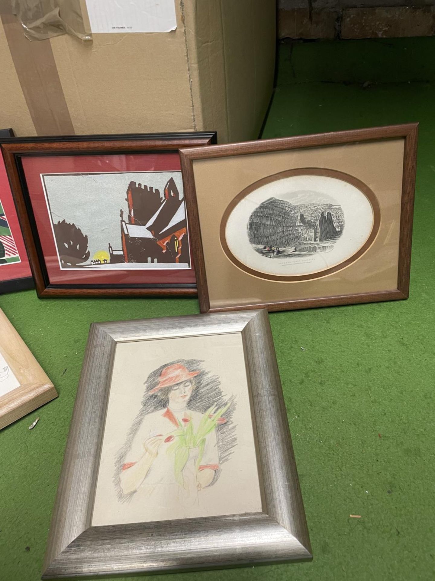 A LARGE LOT OF ASSORTED FRAMED PRINTS ETC - Image 5 of 5