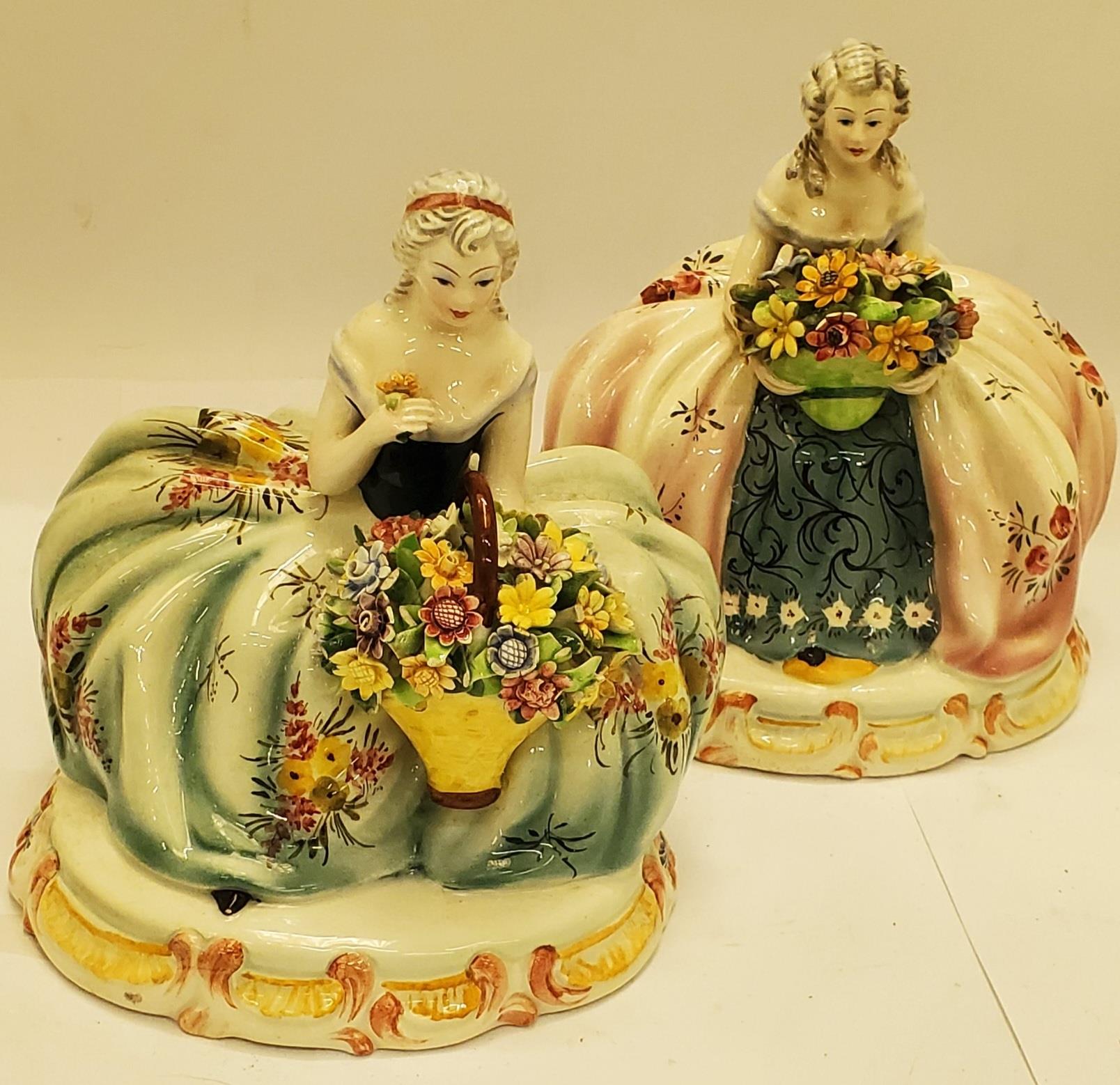 TWO VINTAGE ITALIAN PORCELAIN LADY FIGURES