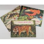 THREE VINTAGE BROOK BOND TEA PICTURE CARD ALBUMS WITH CARDS TO INCLUDE FRESHWATER FISH, ASIAN WILD