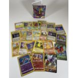 A SMALL POKEMON FOLDER OF CARDS - JUNGLE SET 1999 PIKACHU, FURTHER WOTC CARDS, MEWTWO RADIANT