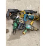 FIVE ASSORTED POWER TOOL DRILLS ETC