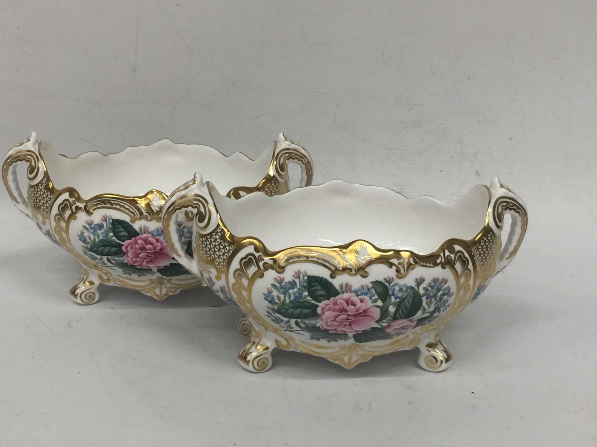 A PAIR OF SPODE 'SPODE TREASURES' LIMITED EDITION TWIN HANDLED BOWLS