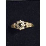 A 9CT GOLD RING WITH SAPPHIRE AND CZ STONES, WEIGHT 1.6G, SIZE P