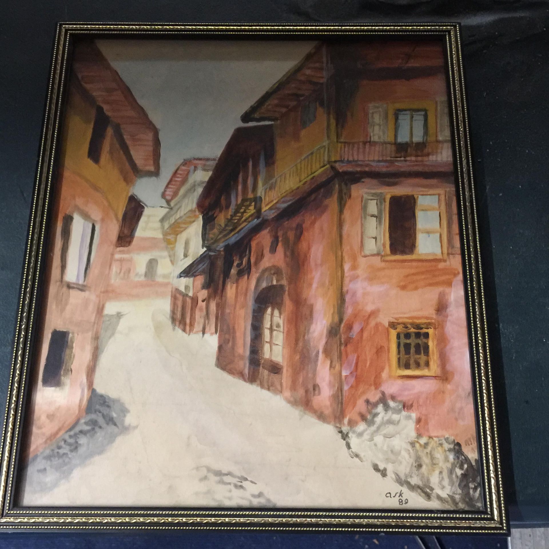 THREE FRAMED WATERCOLOURS OF CONTINENTAL SCENES, SIGNED ASK - Image 4 of 5