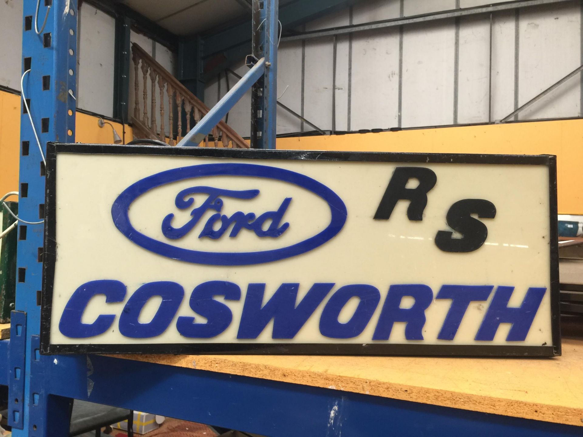 A FORD RS COSWORTH ILLUMINATED BOX SIGN