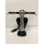 A BLACK VESPA SCOOTER TABLE LAMP