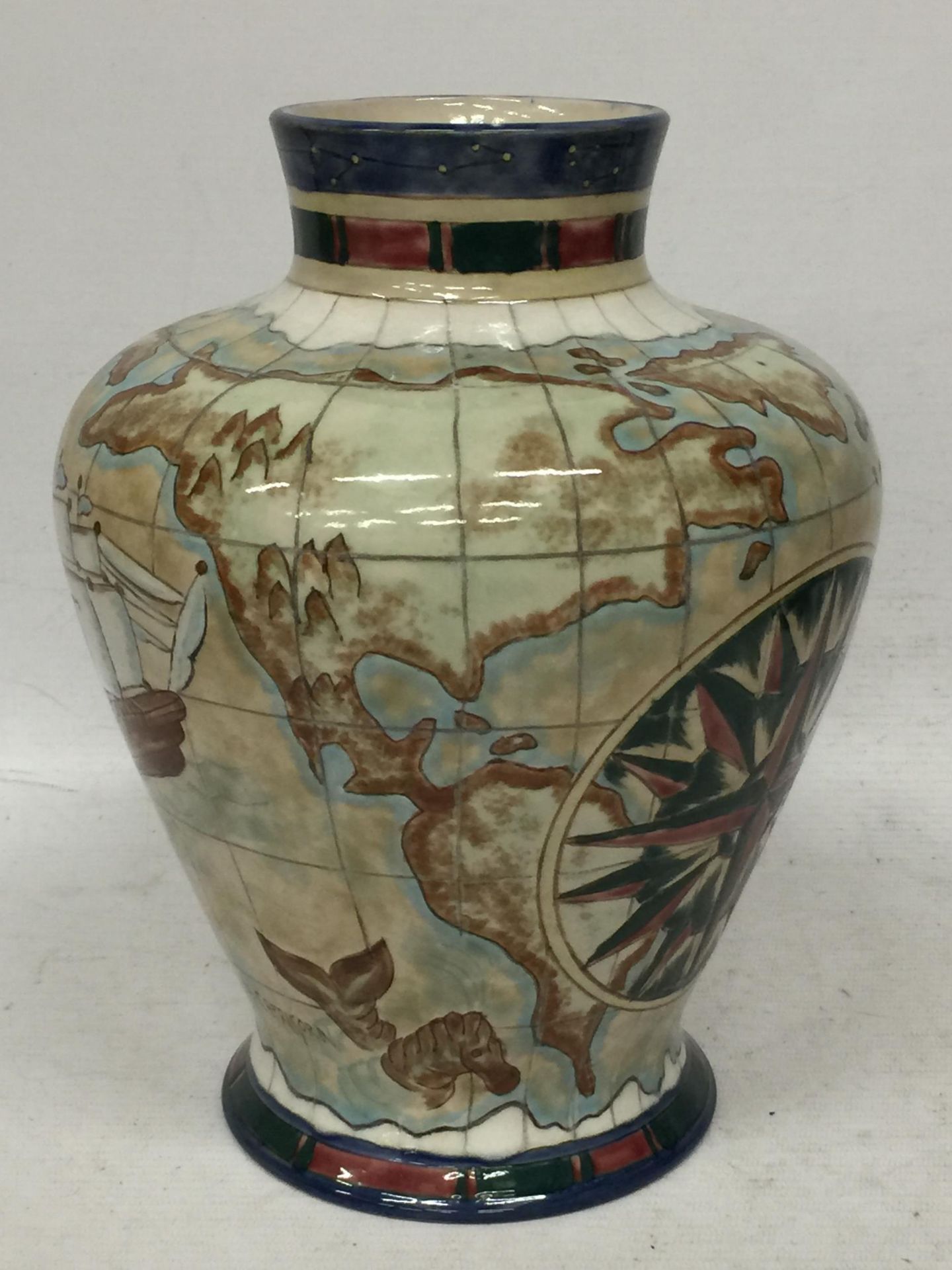 A COBRIDGE STONEWARE GLOBE DESIGN VASE, LIMITED EDITION 28/100 - Image 2 of 5