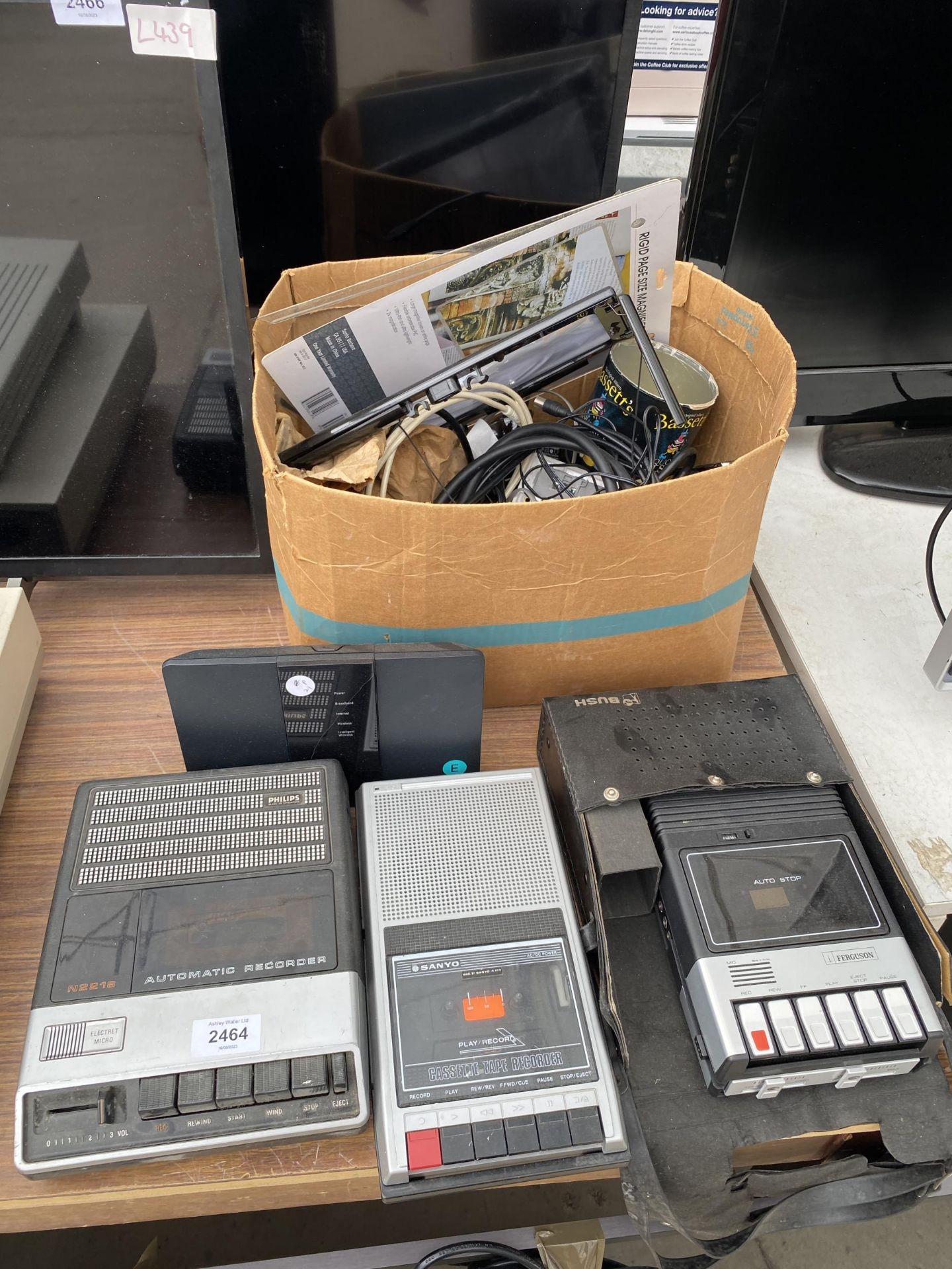 THREE RETRO CASETTE RECORDERS TO INCLUDE A SANYO AND A BUSH ETC