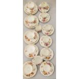 A QUANTITY OF ROYAL CROWN DERBY 'DERBY POSIES' CHINA CUPS, SAUCERS, SIDE PLATES AND A CREAM JUG