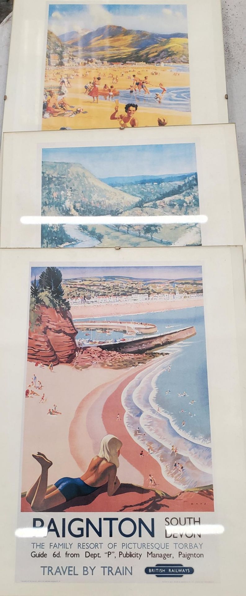 THREE PRINTS TO INCLUDE DERBYSHIRE, PAIGNTON AND BARMOUTH