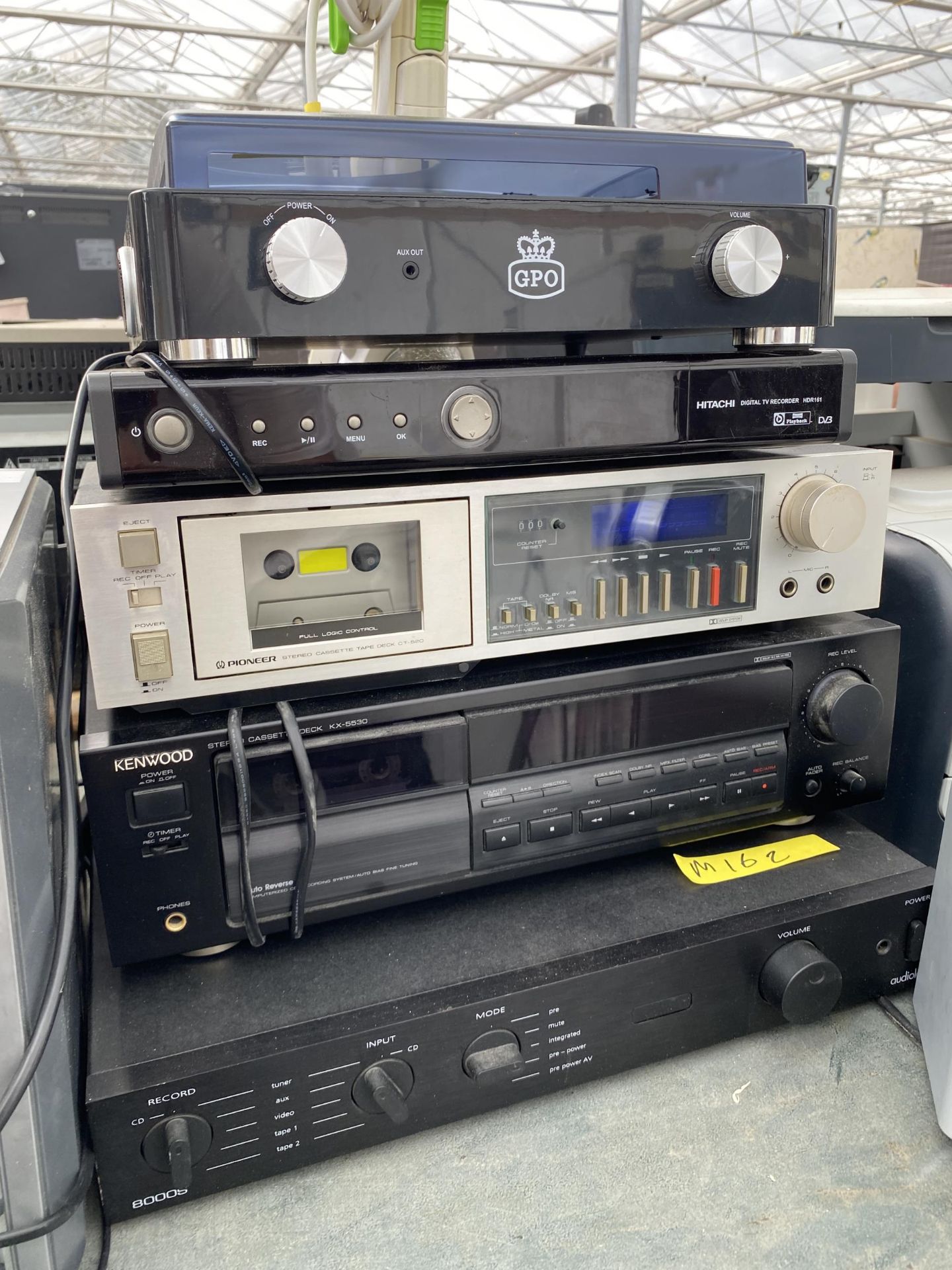 A GROUP OF ELECTRICALS INCLUDING PANASONIC DVD PLAYER, GPO RECORD PLAYER, HITACHI RECORDER ETC - Bild 2 aus 4