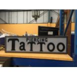 A PIERCING TATTOO ILLUMINATED BOX SIGN