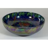 A VINTAGE MALING LUSTRE FRUIT PATTERN BOWL, DIAMETER 23CM