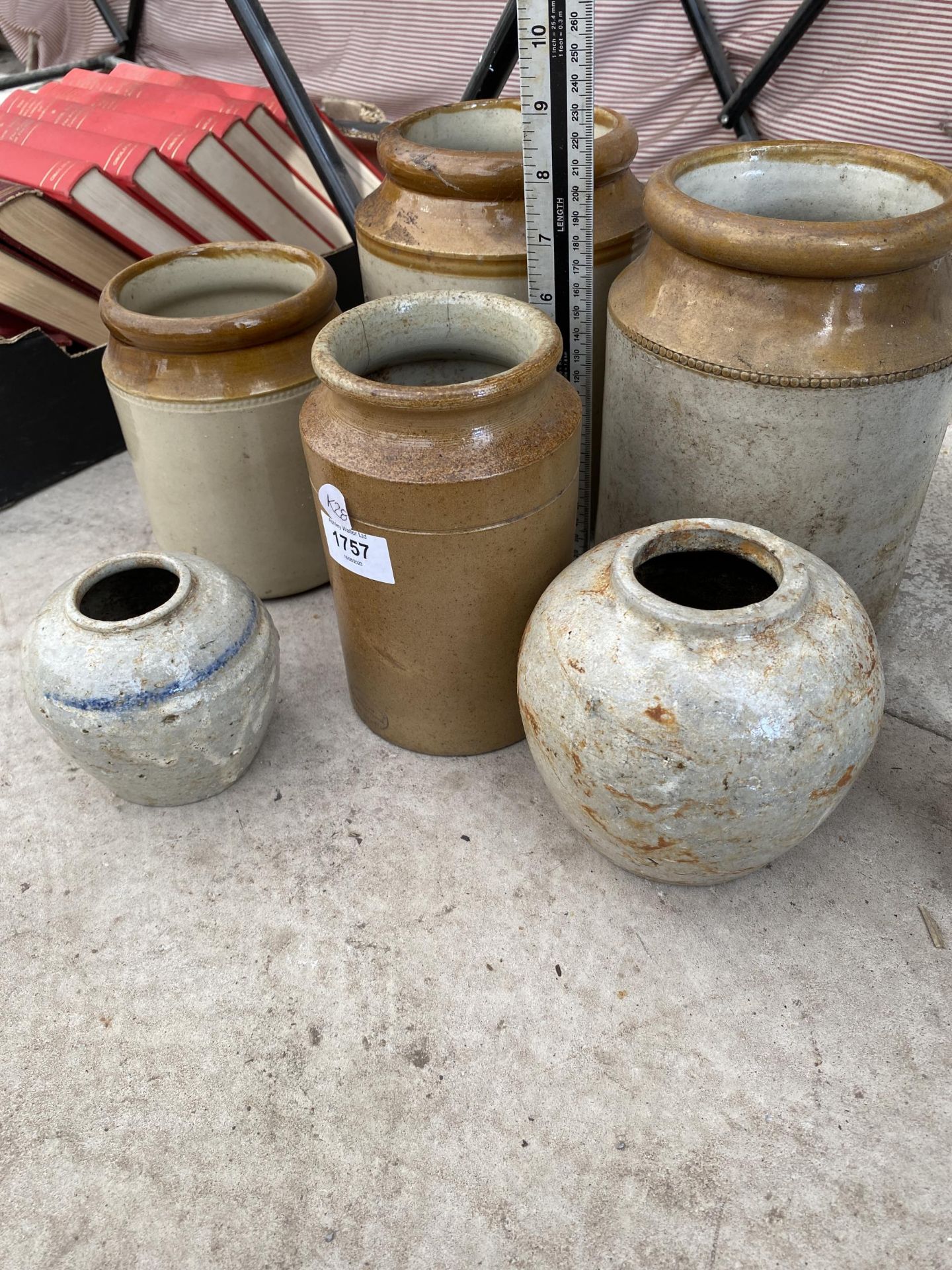A COLLECTION OF STONEWARE STORAGE JARS - Image 2 of 2