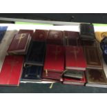 A COLLECTION OF GILT TOOLED BOOKS, DON QUIXOTE, SIR WALTER SCOTT NOVELS ETC