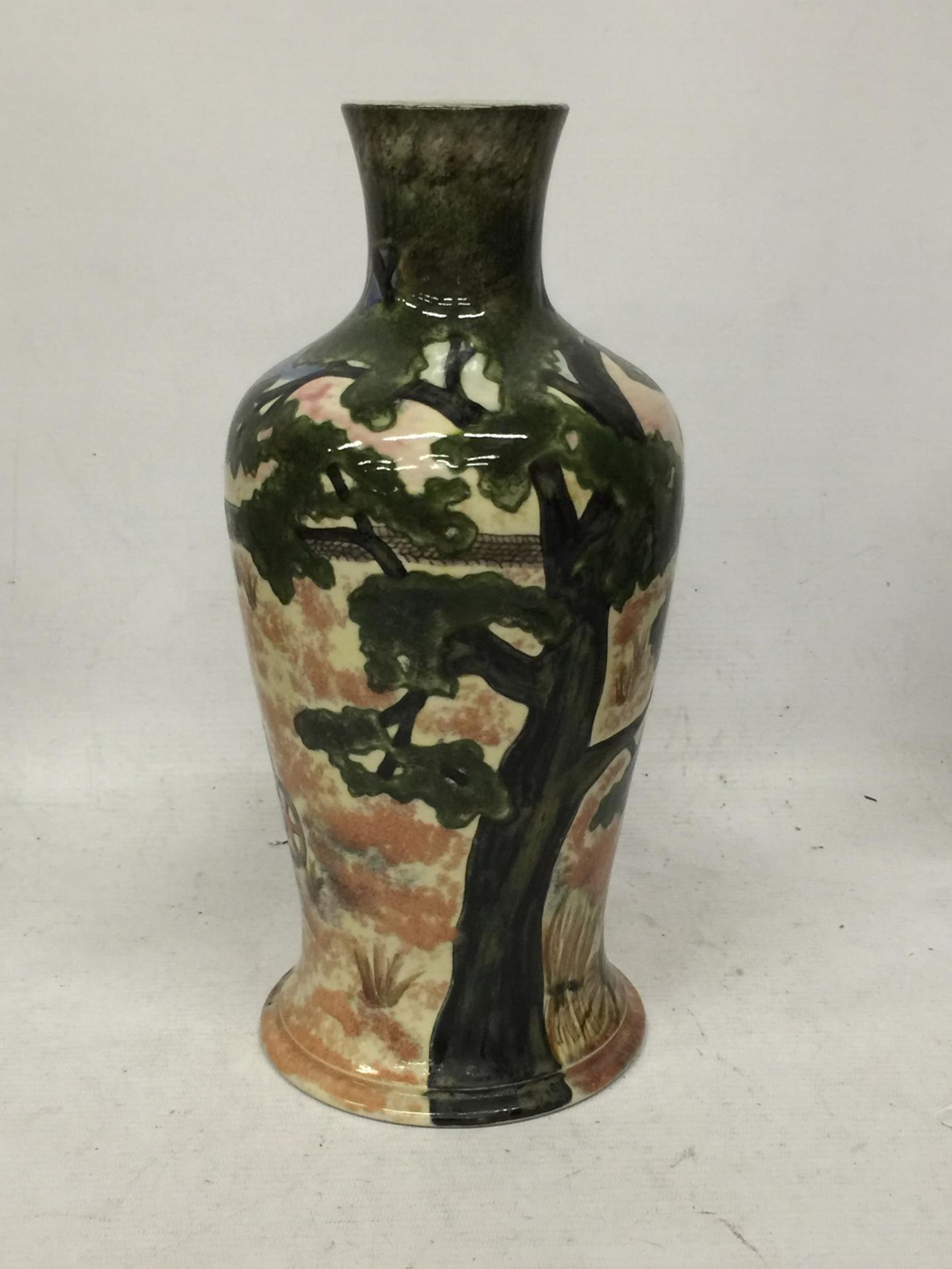 A COBRIDGE STONEWARE FARMING SCENE VASE, LIMITED EDITION 13/150