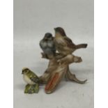 TWO BIRD FIGURES - BESWICK GOLD CREST AND ITALIAN EXAMPLE
