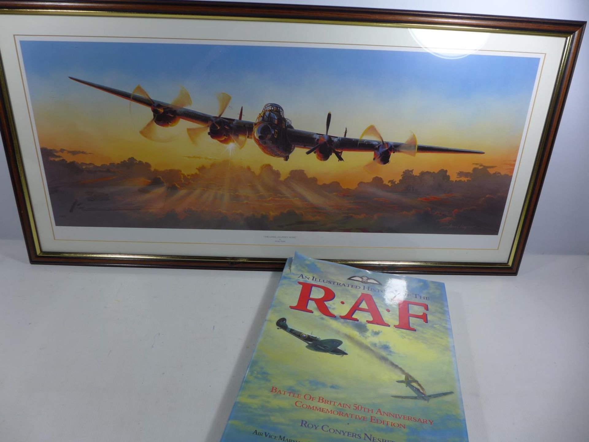"THE ILLUSTRATED HISTORY OF THE RAF, BATTLE OF BRITAIN 50TH ANNIVERSARY COMMEMORATIVE EDITION" AND A