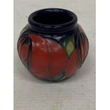 A MOORCROFT RED ROSE SMALL VASE / POT