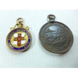 A 9CT ENAMEL AND GOLD YORK COUNTY MOTOR CYCLE CLUB MEDAL AWARDED TO G HEMINGWAY, THE REVERSE