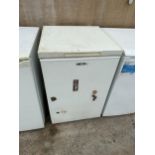 A SMALL WHITE ZANUSSI CHEST FREEZER