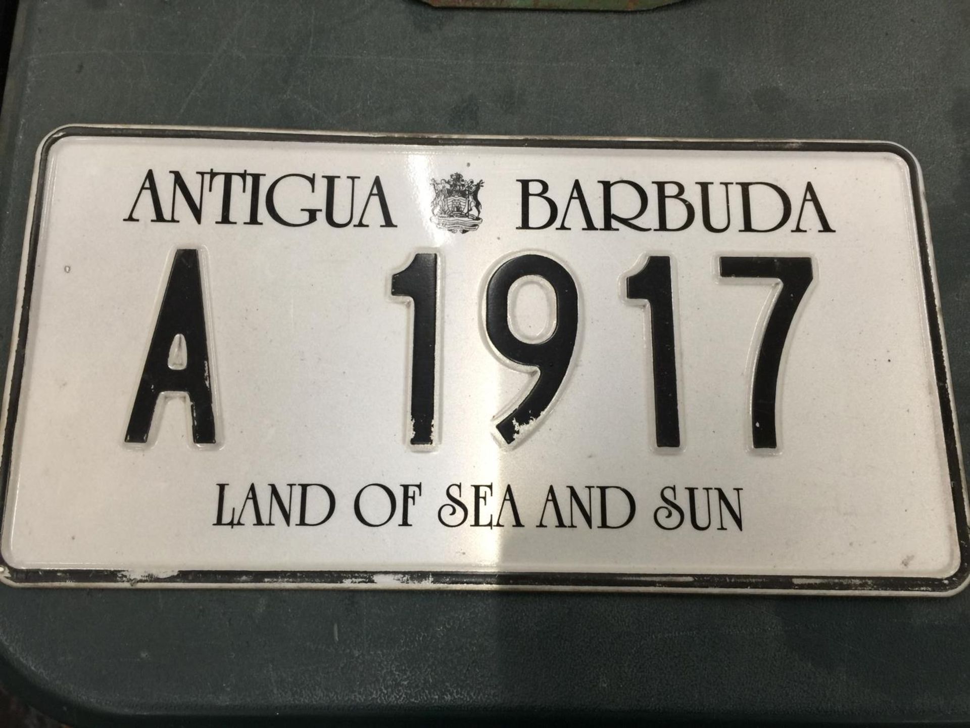 A RARE ANTIGUA-BARBUDA CAR NUMBER PLATE - Image 2 of 2