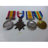 A BOER WAR AND WORLD WAR I CASUALTY MEDAL GROUP AWARDED TO 1653 PRIVATE SIMEON ROBINSON OF THE KINGS