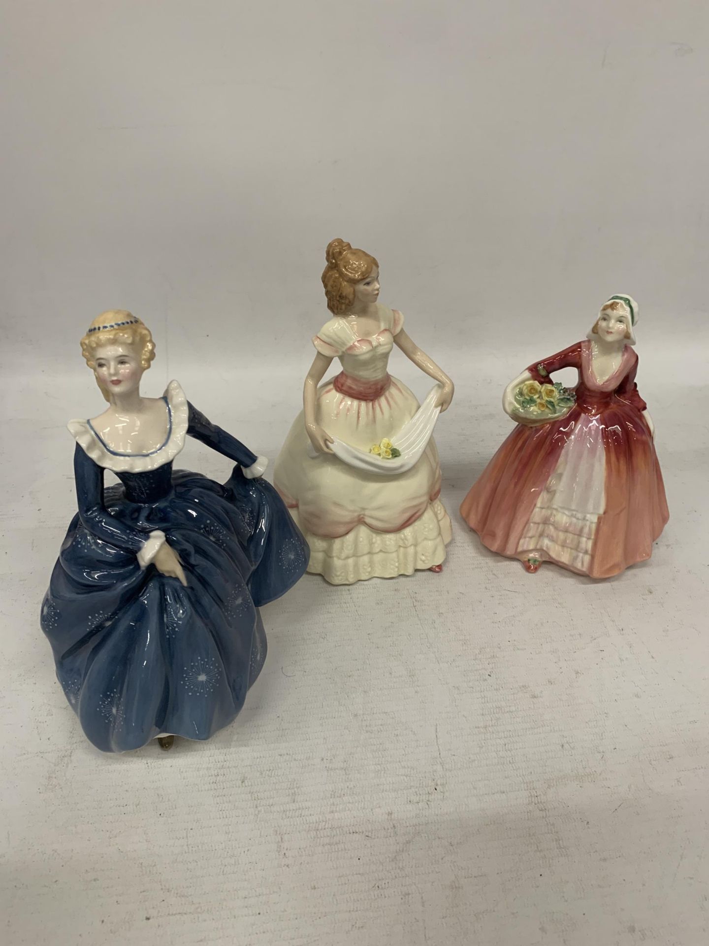 THREE ROYAL DOULTON LADY FIGURES - 'FRAGRANCE' HN2334, 'JANET' HN1537 (SECONDS) & 'NICOLE' HN3421 (