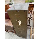 A VINTAGE 'ART METAL, LONDON S.W.1' FOUR DRAWER STEEL FILING CABINET