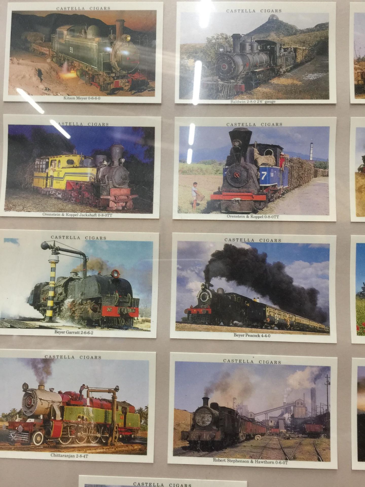 A FRAMED CASTELLA CIGARS STEAM ENGINE PICTURE CARD MONTAGE - Image 4 of 4