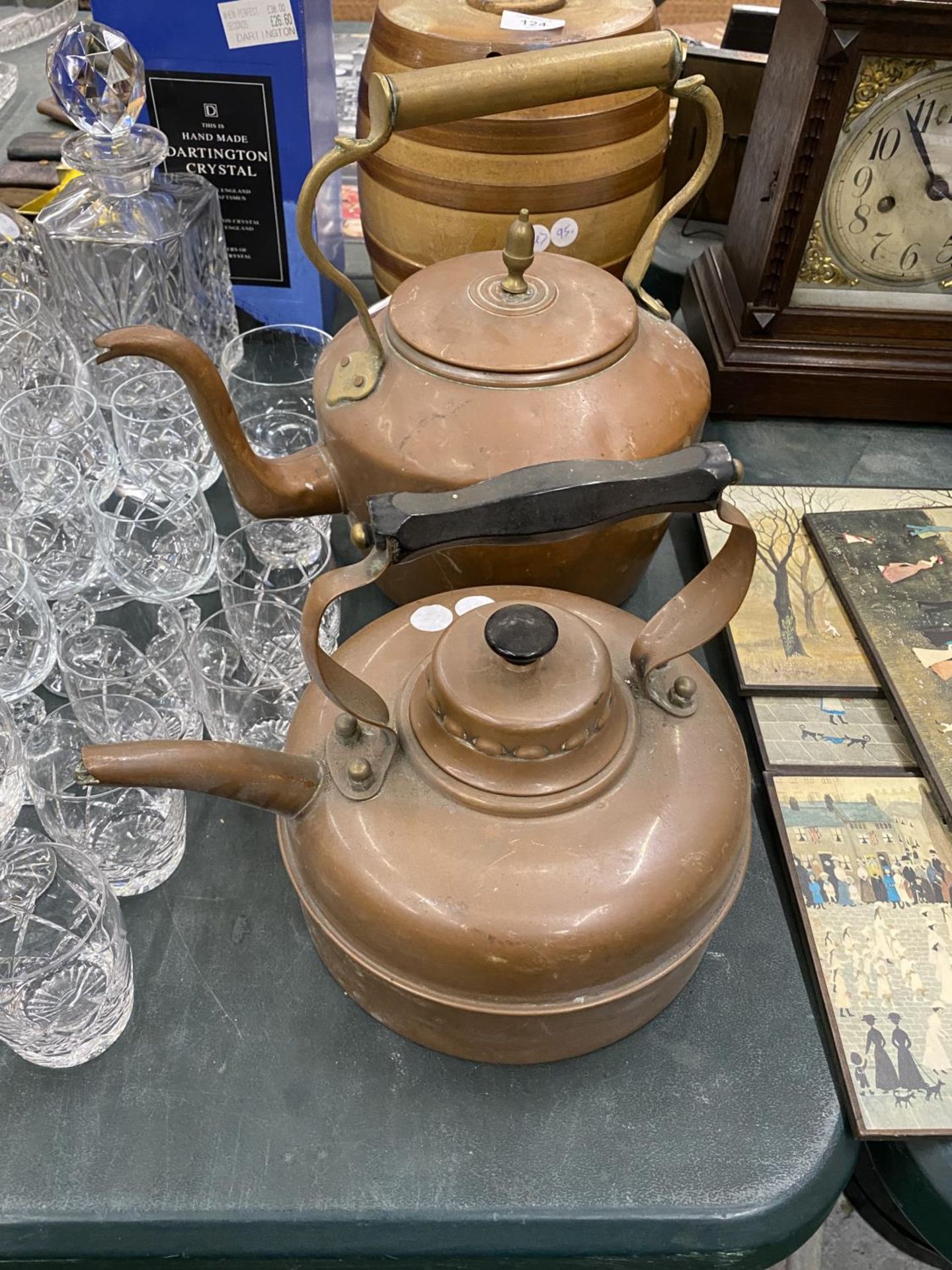 TWO VINTAGE COPPER KETTLES