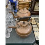 TWO VINTAGE COPPER KETTLES