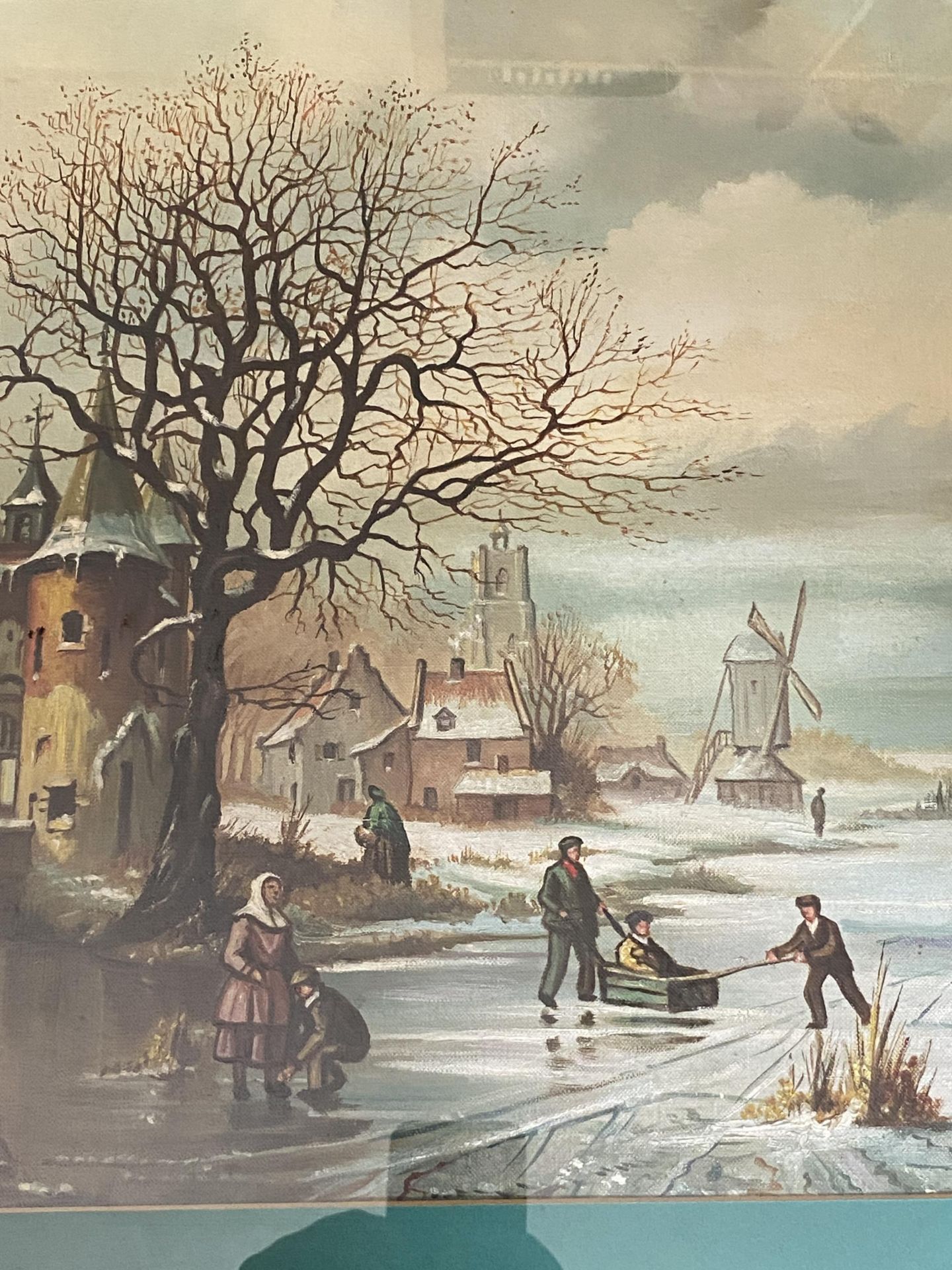 A STEVEN SCHOLES (BRITISH, B.1952) OIL PAINTING OF A WINTER SCENE, FRAMED, 55 X 65CM - Image 3 of 5