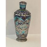 AN ENAMELLED SILVER SCENT BOTTLE