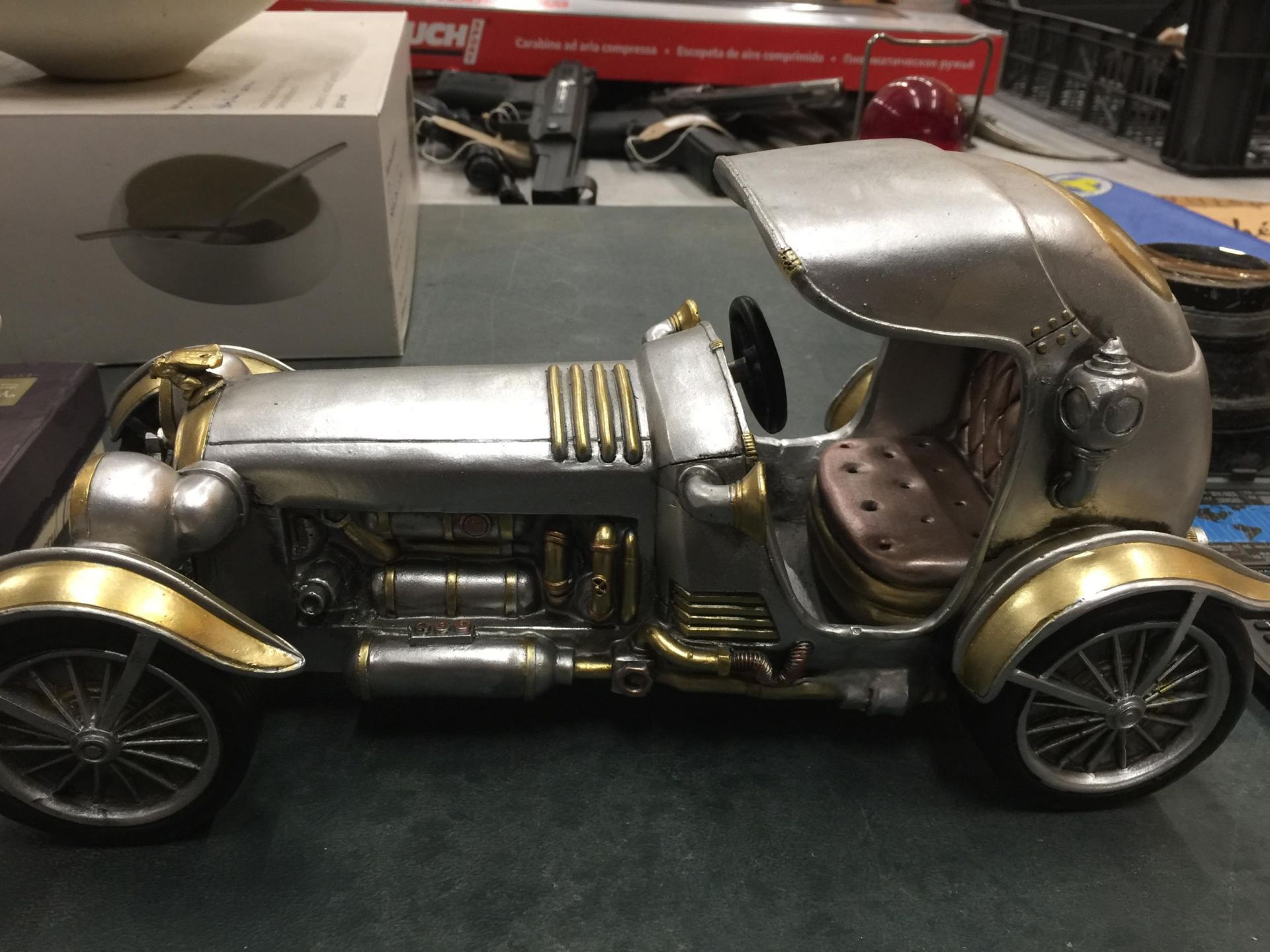A PEWTER STEAM PUNK CAR - Image 4 of 4
