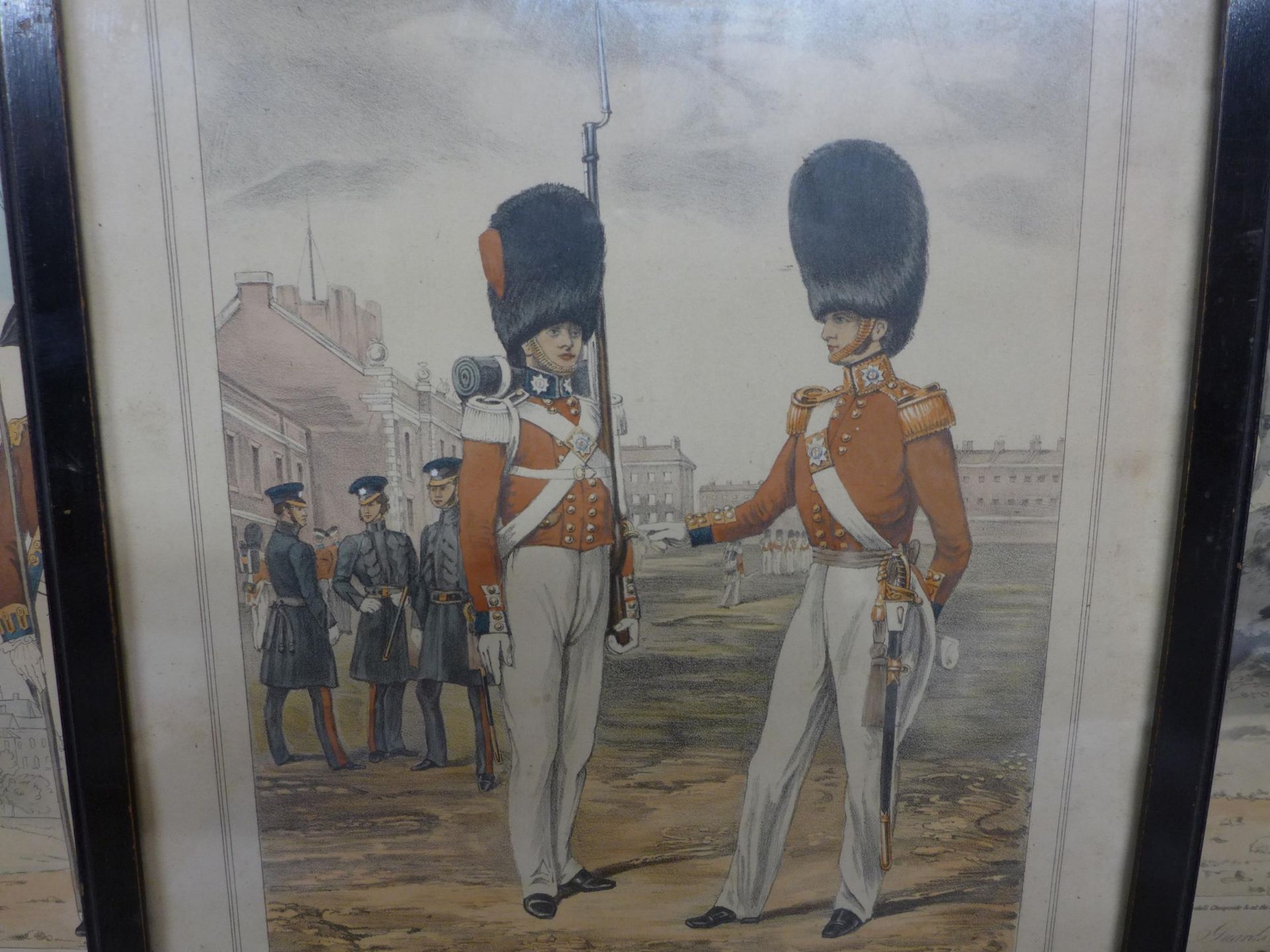 A PAIR OF 19TH CENTURY COLOURED PRINTS OF THE COLDSTREAM REGIMENT OF FOOT, 31X37CM, FURTHER - Image 3 of 7